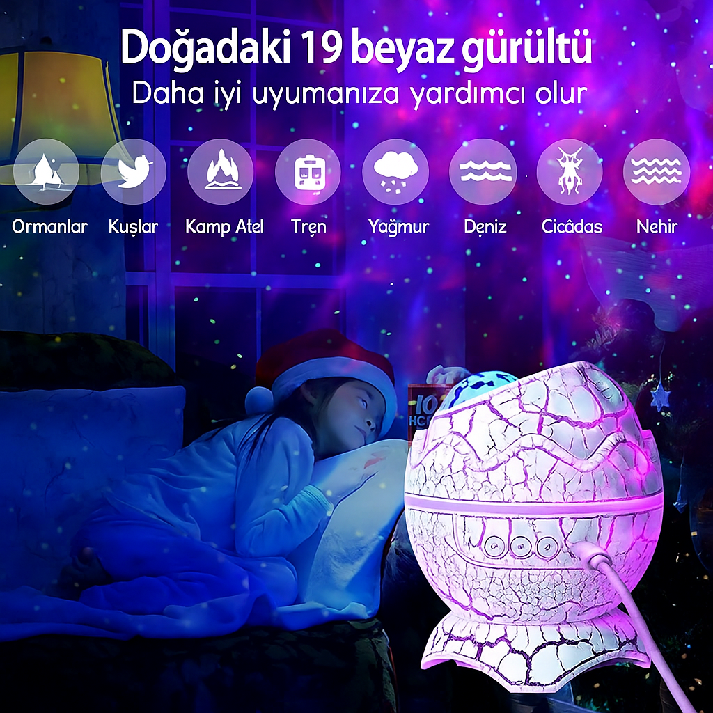 Galaxy Egg Lamp Sesli ve Işıklı Bluetooth Cihazı