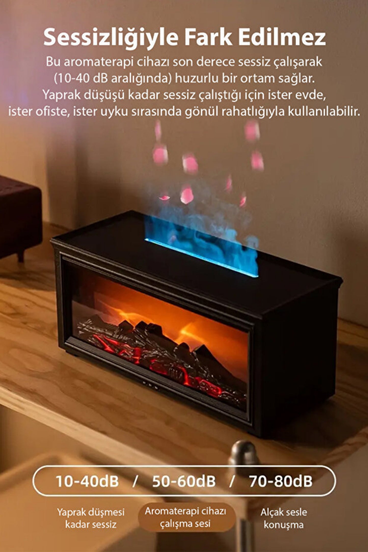 Işıklı Alev Efektli Hava Nemlendirici