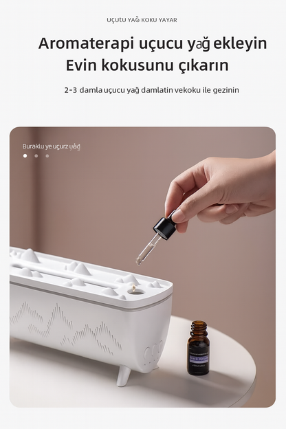 Yuanshan Aromaterapi Makinesi | Alev Simülasyonlu & 3 Renk Işıklı Buhar Difüzörü
