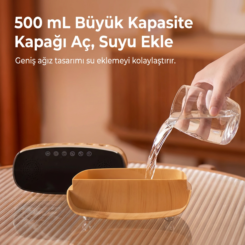 Difüzör Hava Nemlendirici – Bluetooth Hoparlörlü RGB Işıklı Dijital Saat