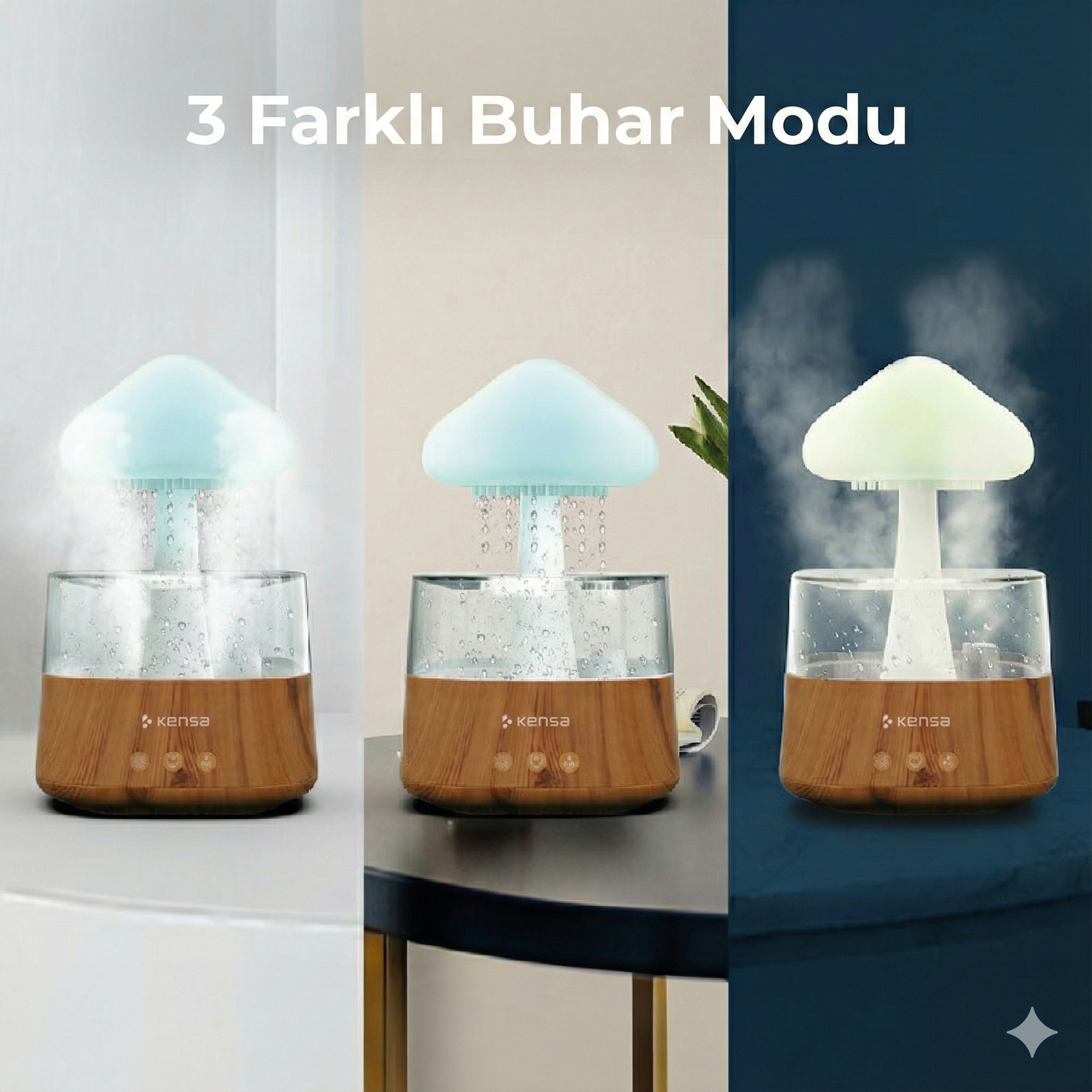 Mantar Tasarımlı Ultrasonik Hava Nemlendirici ve Aroma Difüzörü