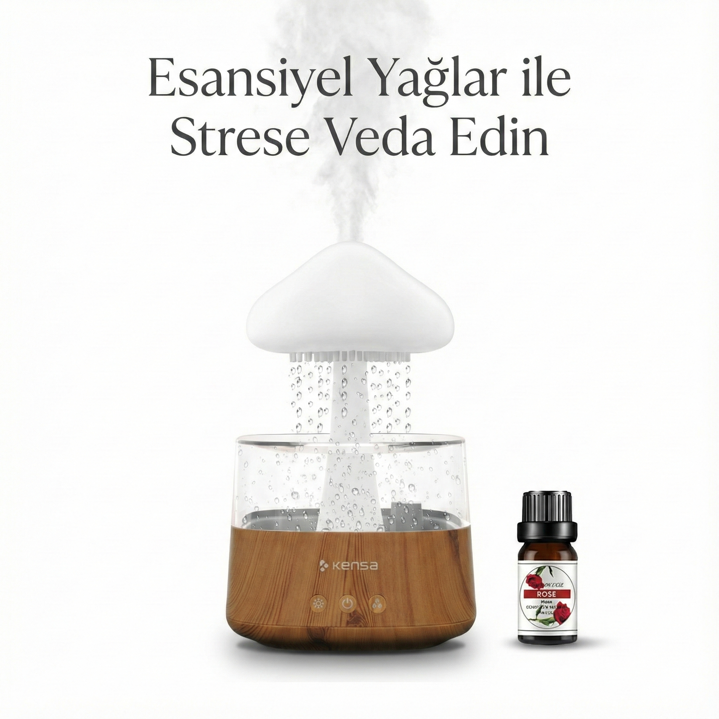 Mantar Tasarımlı Ultrasonik Hava Nemlendirici ve Aroma Difüzörü