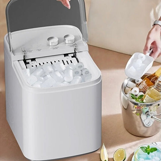 Ev Buz Yapım Makinesi | 10–20 kg/gün Üretim, 1.2L Tank, Mermi Buz, 95W