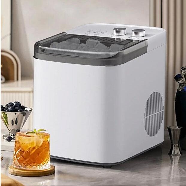 Ev Buz Yapım Makinesi | 10–20 kg/gün Üretim, 1.2L Tank, Mermi Buz, 95W