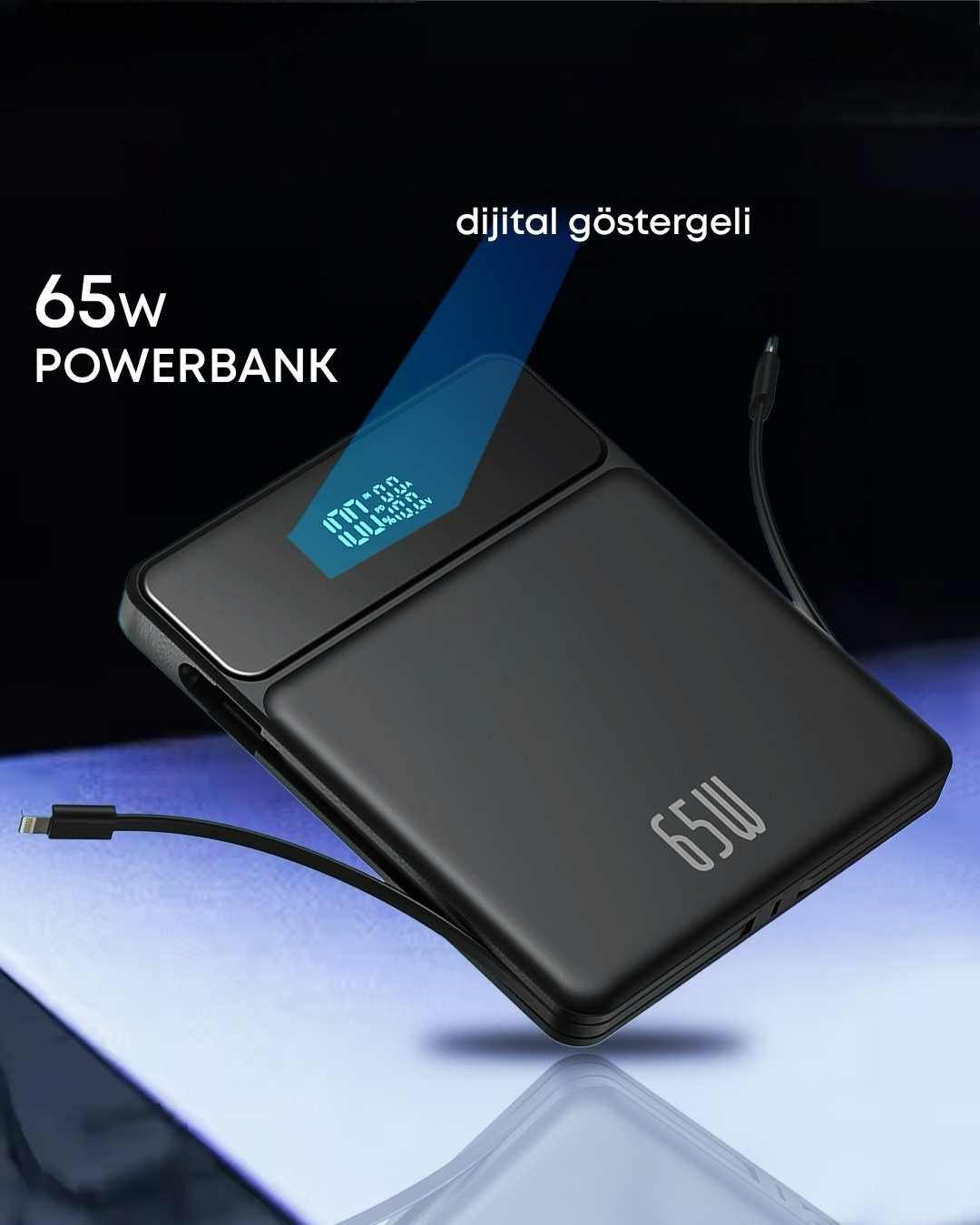 100W Powerbank | Laptop, Tablet ve Telefon Uyumlu Süper Hızlı Taşınabilir Şarj Cihazı