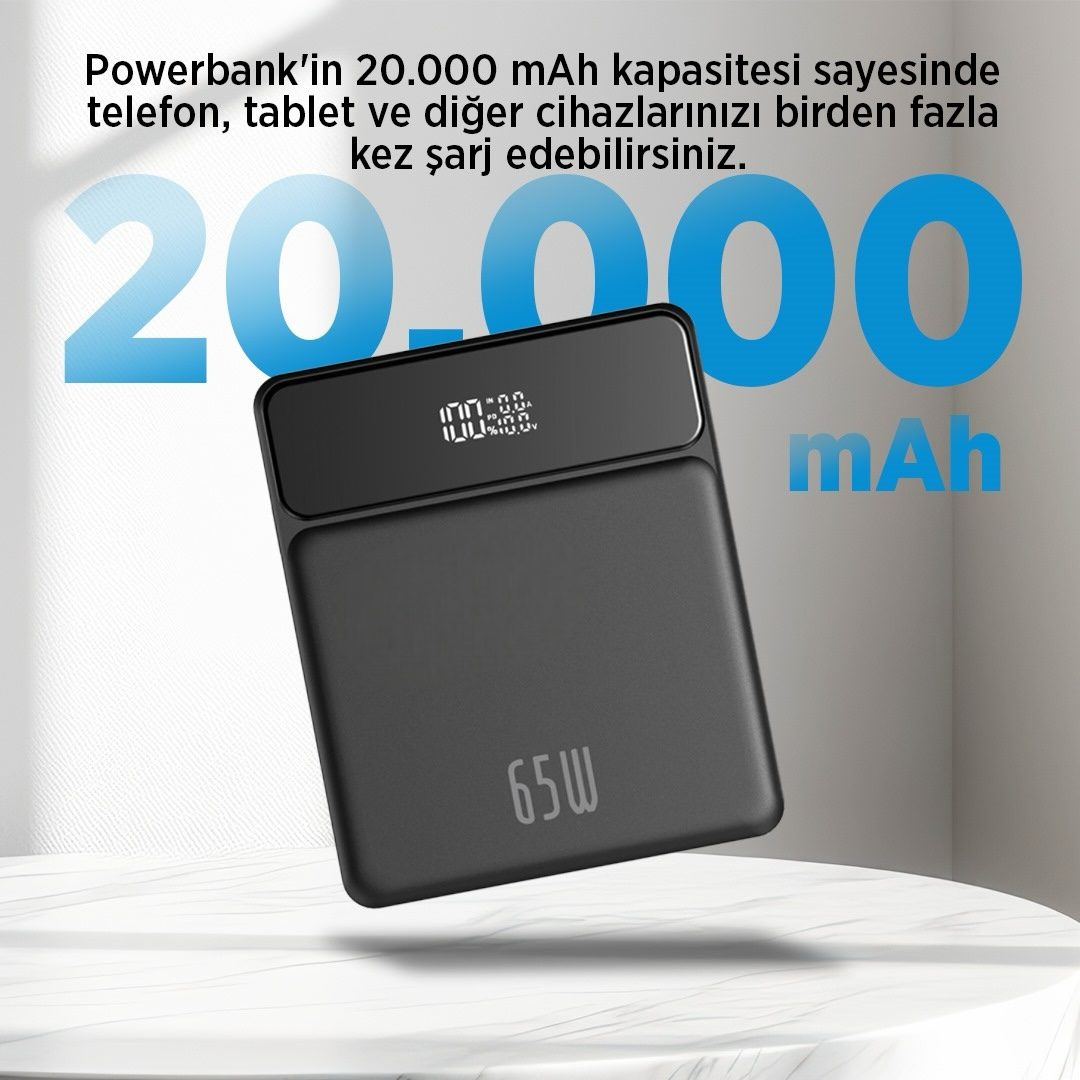 100W Powerbank | Laptop, Tablet ve Telefon Uyumlu Süper Hızlı Taşınabilir Şarj Cihazı