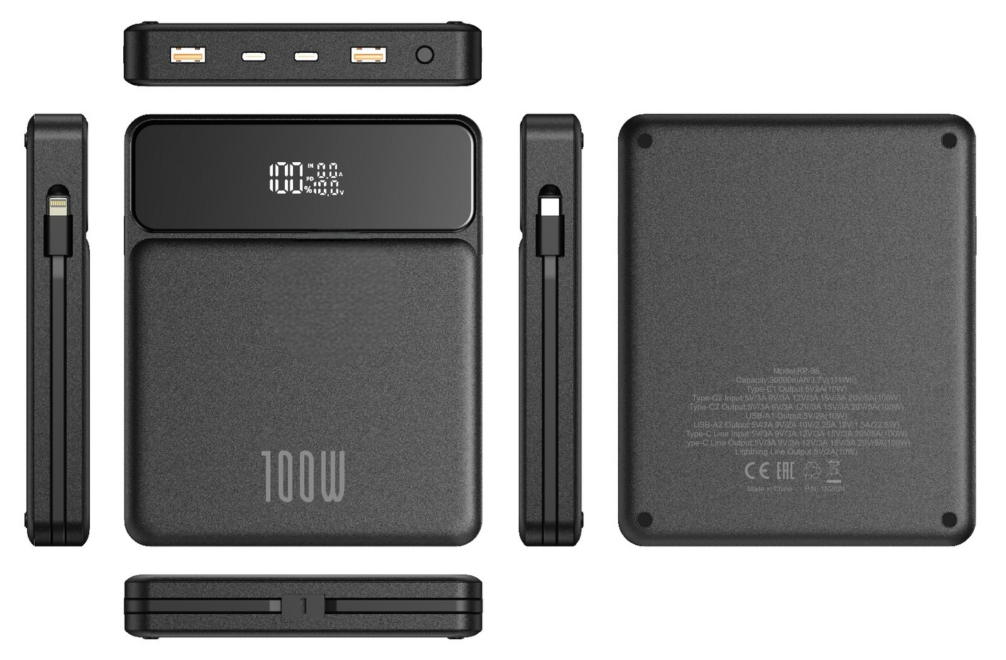 100W Powerbank | Laptop, Tablet ve Telefon Uyumlu Süper Hızlı Taşınabilir Şarj Cihazı