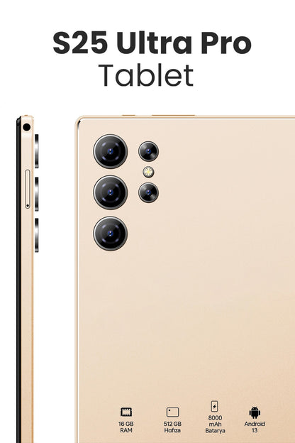 NEFFO S25 Ultra Pro Tablet 16GB RAM + 512GB Hafıza | 10.1” Ekran | 8000mAh Batarya | Android 13