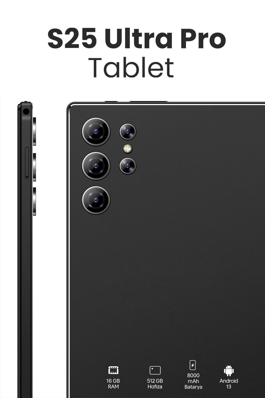 NEFFO S25 Ultra Pro Tablet 16GB RAM + 512GB Hafıza | 10.1” Ekran | 8000mAh Batarya | Android 13