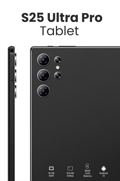 NEFFO S25 Ultra Pro Tablet 16GB RAM + 512GB Hafıza | 10.1” Ekran | 8000mAh Batarya | Android 13