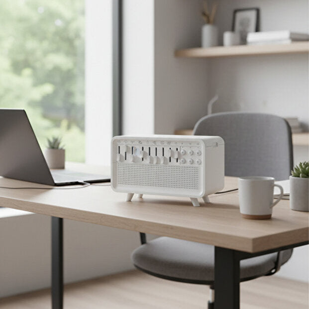 Bluetooth Hoparlörlü Hava Nemlendirici – White Noise & Alev Efekt